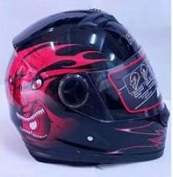 Мотошлем 808 черно-красный (L)