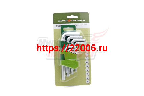 Набор шестигранников CrV (10 шт) ДТ(561100) (1,5-10) короткие