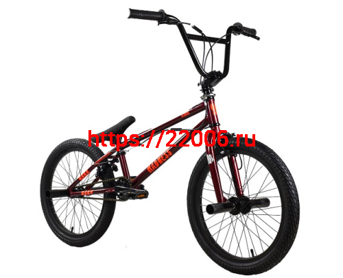 Велосипед 20" Stark'25 Madness BMX 3 (рама ст., клещ.торм., пеги) бордовый/оранжевый/черный Велосипед 20" Stark'25 Madness BMX 3 (рама ст., клещ.торм., пеги) бордовый/оранжевый/черный
