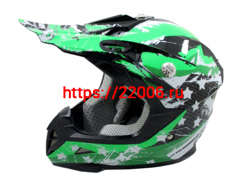 Мотошлем YM-211 KIDS cross черно-зеленый (L)