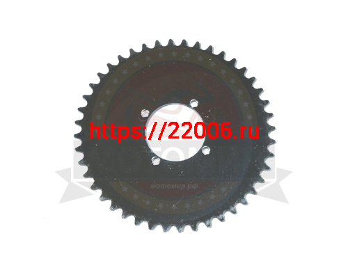 Звезда 44 зуб. (415) цепи, задняя "Газуля" F50/72/80 голая (d54, 4 отверствия) Звезда 44 зуб. (415) цепи, задняя "Газуля" F50/72/80 голая (d54, 4 отверствия)