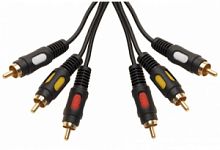 Шнур  3RCA  - 3RCA  1.5М (GOLD) REXANT