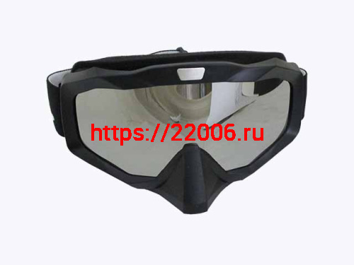 Очки YH-119 оправа черная, линза серая зеркальная с защитой носа Очки YH-119 оправа черная, линза серая зеркальная с защитой носа