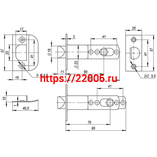 Ручка Ajax (Аякс) защелка DK682 AB-BK (6082 AB-B) (фик.) бронза фото 3 Ручка Ajax (Аякс) защелка DK682 AB-BK (6082 AB-B) (фик.) бронза фото 3