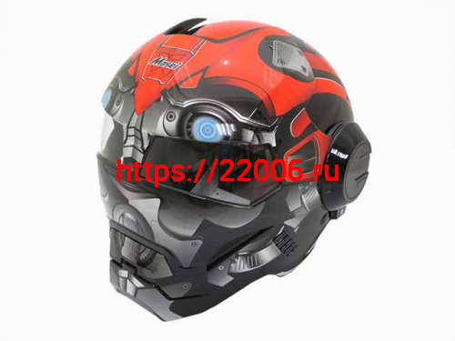 Мотошлем закрытый MASEI 610 Bumblebee красный (XXL) Мотошлем закрытый MASEI 610 Bumblebee красный (XXL)