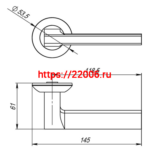 Ручка Punto (Пунто) раздельная R.TL54.BLADE (BLADE TL) SSC-16 сатинированный хром фото 3 Ручка Punto (Пунто) раздельная R.TL54.BLADE (BLADE TL) SSC-16 сатинированный хром фото 3