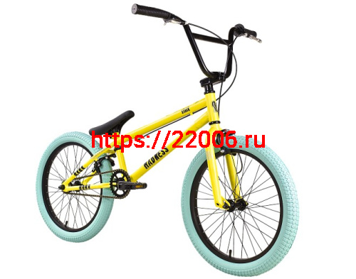 Велосипед 20" Stark'25 Madness BMX 1 (рама ст.,клещ. торм.) лимонный/черный/лазурный Велосипед 20" Stark'25 Madness BMX 1 (рама ст.,клещ. торм.) лимонный/черный/лазурный