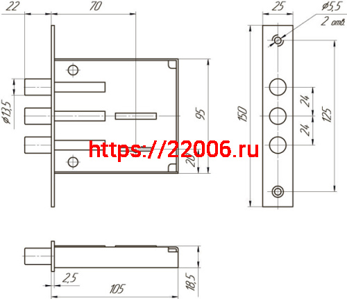 Замок Mettem (Меттэм) врезной сувальдный ЗВ8 802.0.0, 3 кл. фото 2