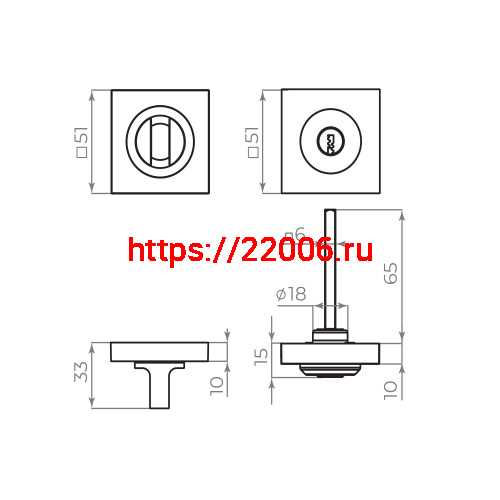Ручка поворотная Ajax (Аякс) с фиксацией ключом BK6.FIX.JK AB-7 бронза фото 2