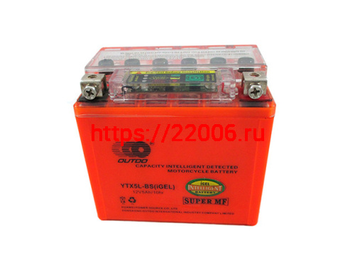 Аккумулятор OUTDO I-GEL YTX5L-BS (12v/ 5hr) +тестер (114*70*106) 10