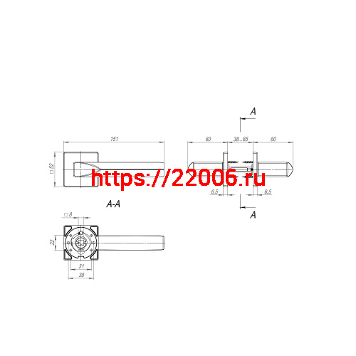 Ручка Fuaro (Фуаро) раздельная K.SL52.PRIZMA (PRIZMA SL) SSC-16 сатинированный хром фото 3