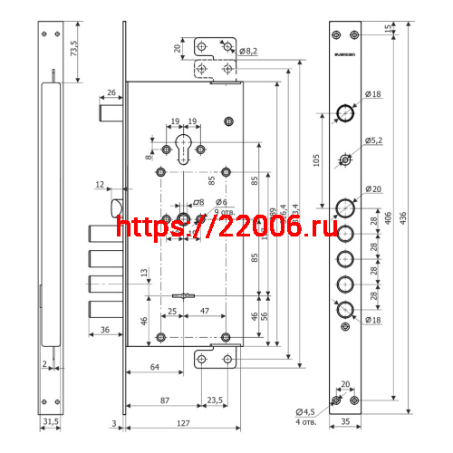 Замок Guardian (Гардиан) врезной двухсистемный ЗВ 75.14 Т с тягами, 5 кл. /128:4242/ фото 4 Замок Guardian (Гардиан) врезной двухсистемный ЗВ 75.14 Т с тягами, 5 кл. /128:4242/ фото 4