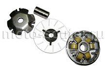 Вариатор 139QMB 50сс в сборе (ролики, крыльчатка, палец)