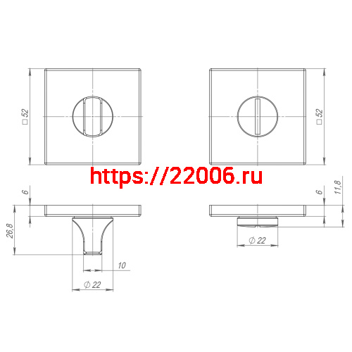 Ручка Punto (Пунто) поворотная BK6.K.ARC.Q52 (BK6 ARC) BL-24 черный фото 3