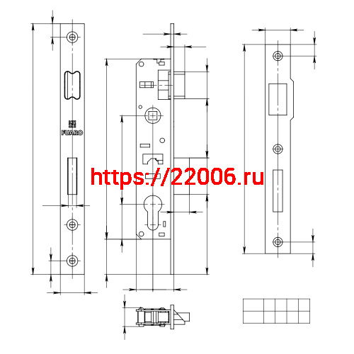Корпус Fuaro (Фуаро) узкопрофильного замка с защелкой PROF153-30/85 (153-30/85) CP хром фото 3 Корпус Fuaro (Фуаро) узкопрофильного замка с защелкой PROF153-30/85 (153-30/85) CP хром фото 3