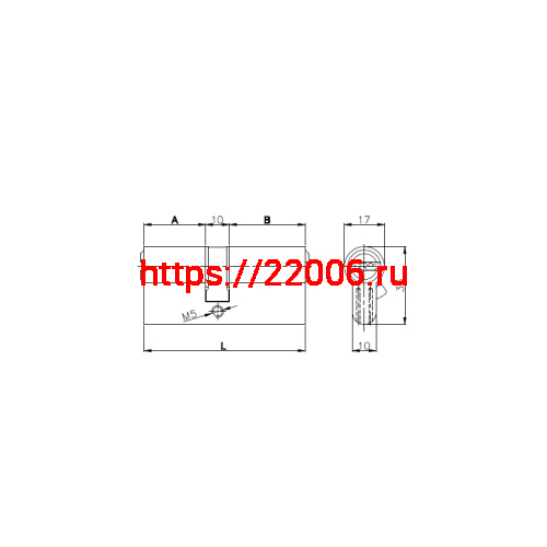 Цилиндровый Kale kilit (Кале килит) механизм 164 SN/90 (30+10+50) mm латунь 5 кл. фото 2