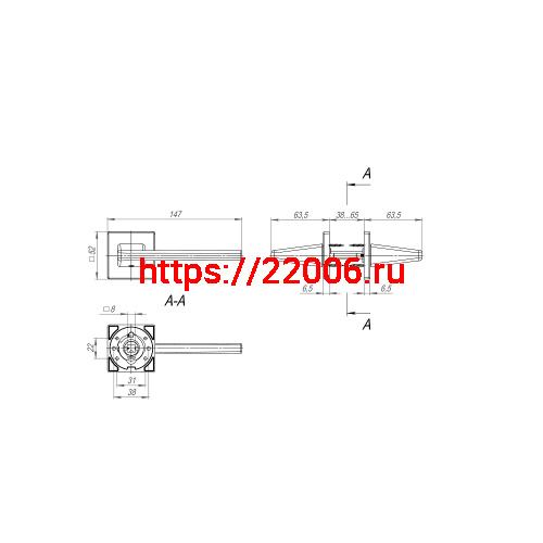 Ручка Fuaro (Фуаро) раздельная K.SL52.PRIME (PRIME SL) SSC-16 сатинированный хром фото 3