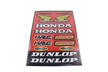 Наклейки: HONDA, HRC, HONDA RACING, BRAKING, DUNLOP (22х33)