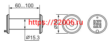 VIEWER Fuaro (Фуаро) 2 DVZ 60x100/16 (оптика пластик, угол обзора 180) GP Золото фото 2 VIEWER Fuaro (Фуаро) 2 DVZ 60x100/16 (оптика пластик, угол обзора 180) GP Золото фото 2