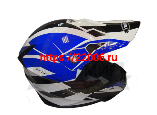 Шлем кроссовый YM-915 "YAMAPA", бело-синий, бело-красный, черно-желтый, размер L фото 2 Шлем кроссовый YM-915 "YAMAPA", бело-синий, бело-красный, черно-желтый, размер L фото 2