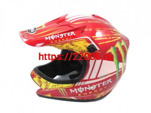 Мотошлем YM-210 KIDS Monster красный (S) Мотошлем YM-210 KIDS Monster красный (S)