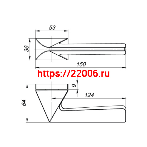 Ручка Armadillo (Армадилло) раздельная K.UCS36.IRON (IRON UCS) СР-8 хром фото 3 Ручка Armadillo (Армадилло) раздельная K.UCS36.IRON (IRON UCS) СР-8 хром фото 3
