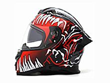 Мотошлем VIRTUE MD-820 закрытый с визором черный с рисунком VENOM (S)