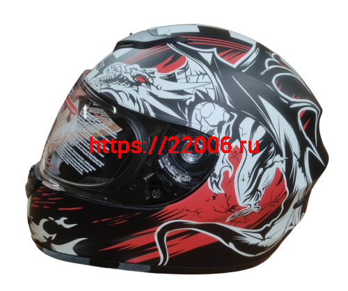Шлем интеграл KIRIN K-22, черный, черн-крас матовый, черн-крас, размер L фото 4