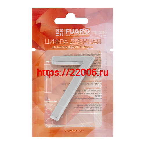 Цифра Fuaro (Фуаро) "7" самоклеящаяся ABS (50х37) (FUARO) CP хром фото 2