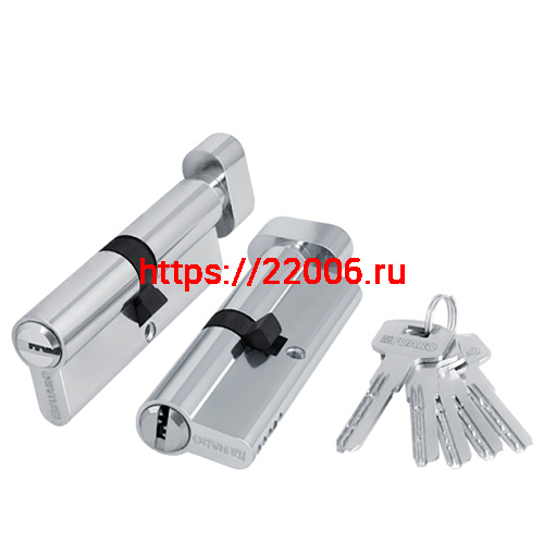 Цилиндровый Fuaro (Фуаро) механизм (200 ZM/110) 2000ZMKnob110(45+10+55) CP хром 5Key с вертушкой