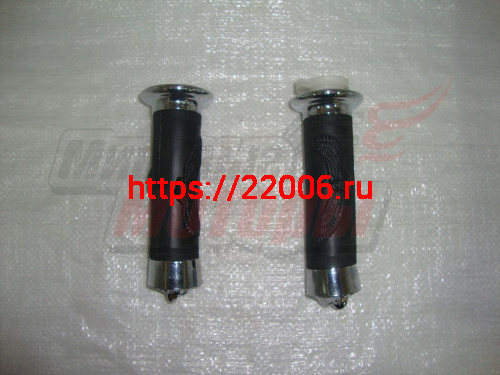 Ручки руля резиновые скутер (с орлами на резинках и торцах) (пара)