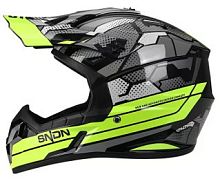 Мотошлем 801 серо-зеленый (L)