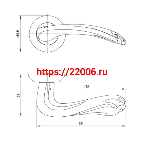 Ручка Punto (Пунто) раздельная LORENA ZR BL-24 чёрный фото 3