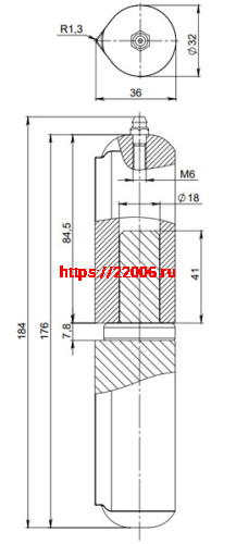 Петля приварная D32x180SM с масленкой фото 2