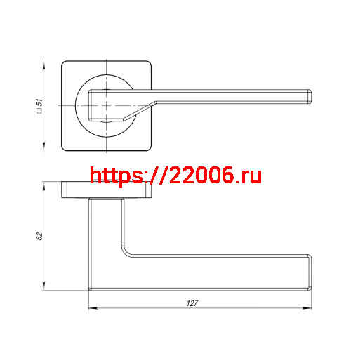 Ручка Ajax (Аякс) раздельная K.JK51.LEVEL (LEVEL JK) SSC-16 сатинированный хром фото 3