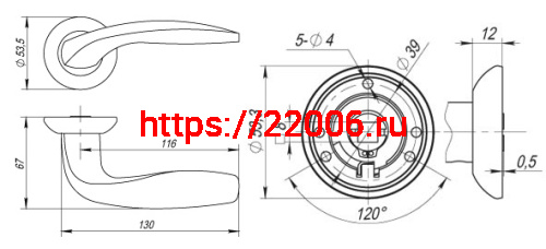 Ручка Fuaro (Фуаро) раздельная R.RM54.VITA (VITA RM) ABG-6 зеленая бронза фото 3 Ручка Fuaro (Фуаро) раздельная R.RM54.VITA (VITA RM) ABG-6 зеленая бронза фото 3