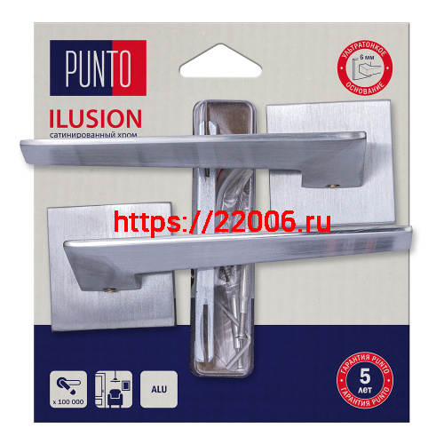 Ручка Punto (Пунто) раздельная LM/A K.QS52.ILUSION/HD SSC-16 сатин. хром Ручка Punto (Пунто) раздельная LM/A K.QS52.ILUSION/HD SSC-16 сатин. хром