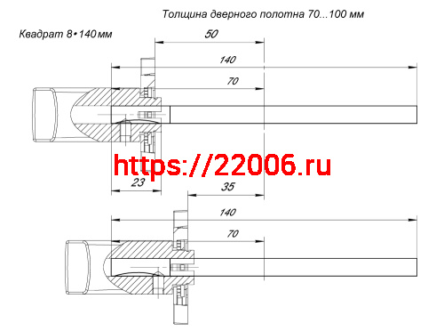 Квадрат Armadillo (Армадилло) для ручек Spindle 8х140 фото 3