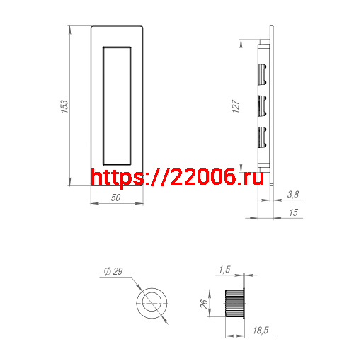 Ручка Armadillo (Армадилло) для раздвижных дверей SH.URB153.010 (SH010 URB) СP-8 хром фото 4 Ручка Armadillo (Армадилло) для раздвижных дверей SH.URB153.010 (SH010 URB) СP-8 хром фото 4