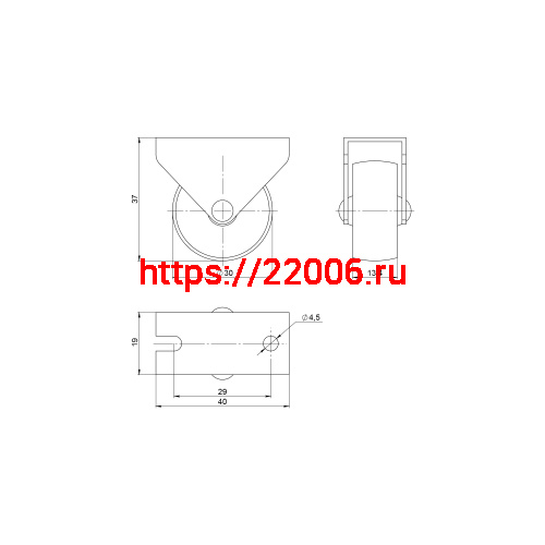 Опора Ajax (Аякс) колесная прямоходная WL/R-30R/20 kg резина фото 2 Опора Ajax (Аякс) колесная прямоходная WL/R-30R/20 kg резина фото 2