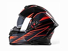 Мотошлем VIRTUE MD-820 закрытый с визором черный с серо-красным рисунком (L)