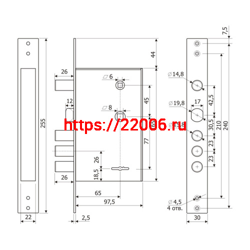 Замок Guardian (Гардиан) врезной сувальдный с задвижкой и защёлкой ЗВ 30.12, 4 кл.(длинный кл. 59 мм) /123:138/ фото 2 Замок Guardian (Гардиан) врезной сувальдный с задвижкой и защёлкой ЗВ 30.12, 4 кл.(длинный кл. 59 мм) /123:138/ фото 2