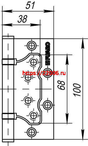 Петля Fuaro (Фуаро) универсальная без врезки IN4500W SN (500-2BB 100x2,5) мат. никель фото 3 Петля Fuaro (Фуаро) универсальная без врезки IN4500W SN (500-2BB 100x2,5) мат. никель фото 3