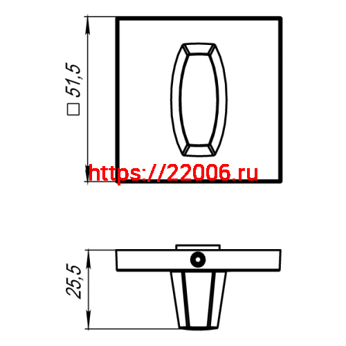 Ручка Armadillo (Армадилло) поворотная BK6.K.USS52 (WC-BOLT BK6 USS) BL-26 черный фото 2 Ручка Armadillo (Армадилло) поворотная BK6.K.USS52 (WC-BOLT BK6 USS) BL-26 черный фото 2