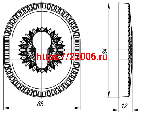 Накладка Armadillo (Армадилло) на цилиндр ESC.C.CL/OV (ET-DEC CL) AS-9 античное серебро фото 4