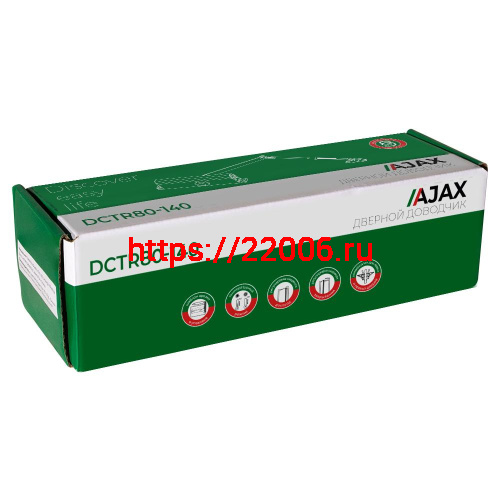 Доводчик Ajax (Аякс) дверной DCTR80-140 (TDR-140) 80-140кг WH белый фото 2