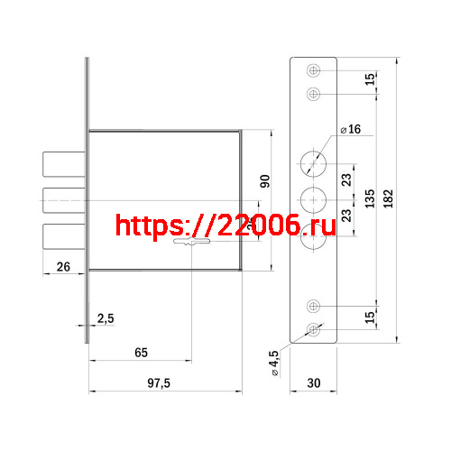 Замок Punto (Пунто) врезной сувальдный MDV30S-817 CP (V30/S) CP хром длиный ключ фото 3 Замок Punto (Пунто) врезной сувальдный MDV30S-817 CP (V30/S) CP хром длиный ключ фото 3