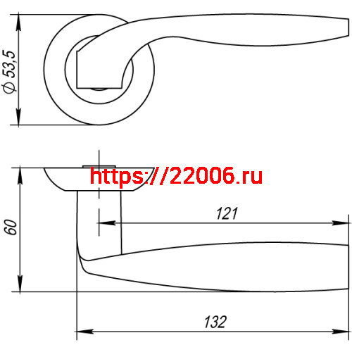 Ручка Punto (Пунто) раздельная R.TL54.BOSTON (BOSTON TL) CF-17 кофе фото 3