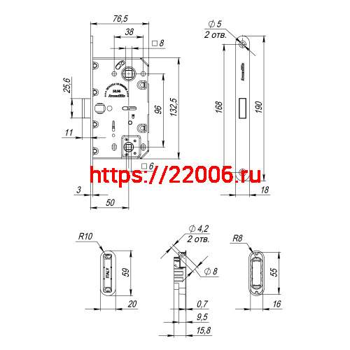 Магнитная Armadillo (Армадилло) защелка WC с ответной планкой GRAVITY G01.190.50.96 SN мат никель фото 3