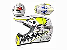 Мотошлем VIRTUE MD-905 Кросс белый с черно-салатовым рисунком (L)